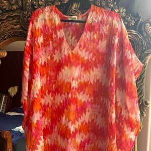Show Me Your MuMu Sz M Peta Tunic in Pink and Orange Magma